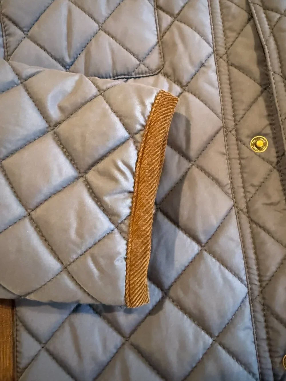 Class Club Boys Blue Quilted Barn Jacket Corduroy Collar Size 14/16